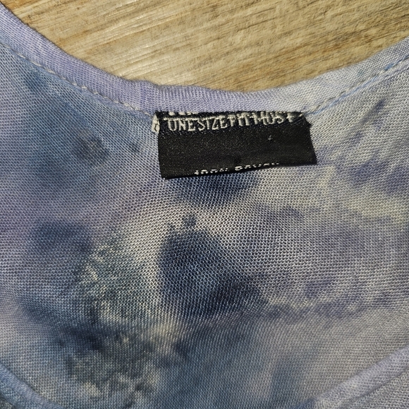 Summer Maxi Dress Blue Tie Die Rayon Sleeveless Tank Flowy Dress OS Lg - Picture 10 of 12